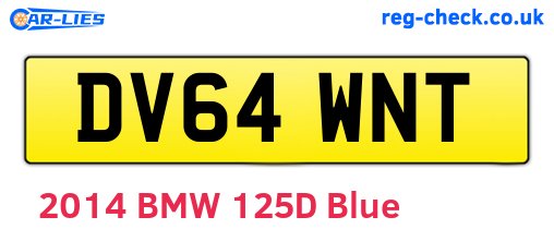 DV64WNT are the vehicle registration plates.
