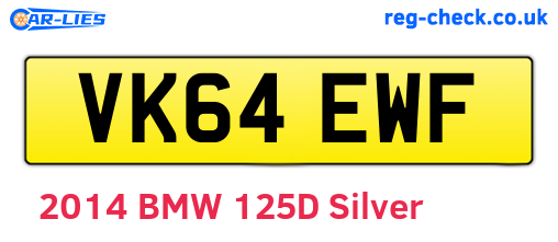 VK64EWF are the vehicle registration plates.