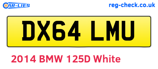 DX64LMU are the vehicle registration plates.