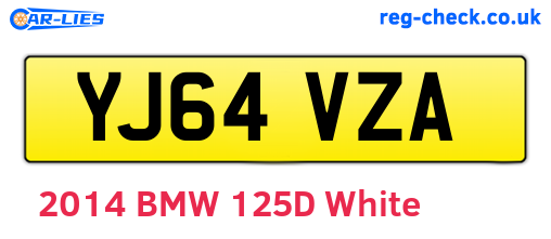 YJ64VZA are the vehicle registration plates.