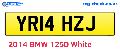 YR14HZJ are the vehicle registration plates.