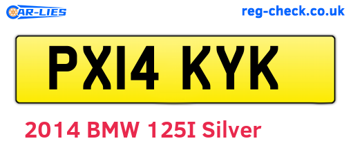 PX14KYK are the vehicle registration plates.