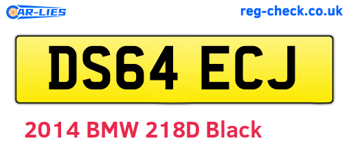 DS64ECJ are the vehicle registration plates.