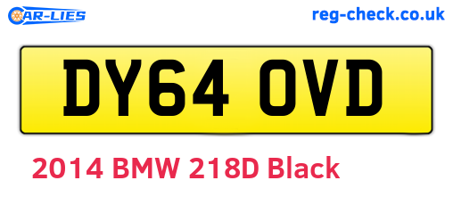 DY64OVD are the vehicle registration plates.