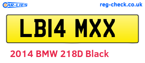 LB14MXX are the vehicle registration plates.