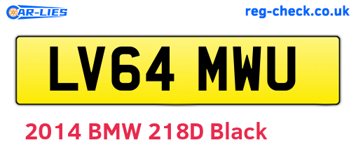 LV64MWU are the vehicle registration plates.
