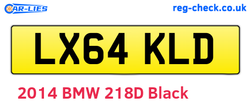 LX64KLD are the vehicle registration plates.