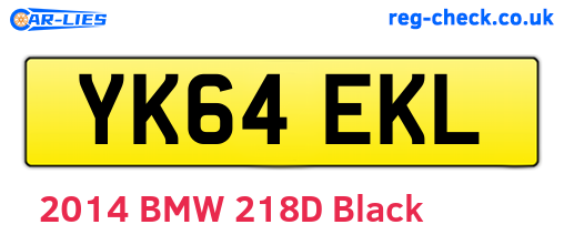 YK64EKL are the vehicle registration plates.