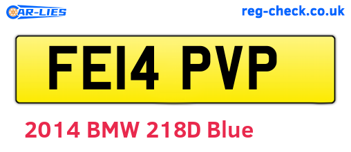 FE14PVP are the vehicle registration plates.