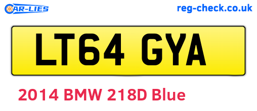 LT64GYA are the vehicle registration plates.
