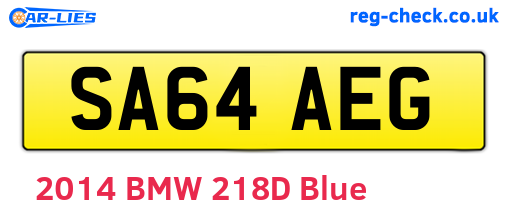 SA64AEG are the vehicle registration plates.
