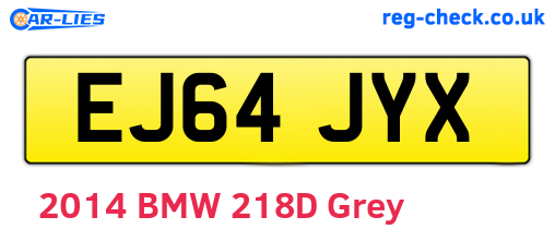 EJ64JYX are the vehicle registration plates.