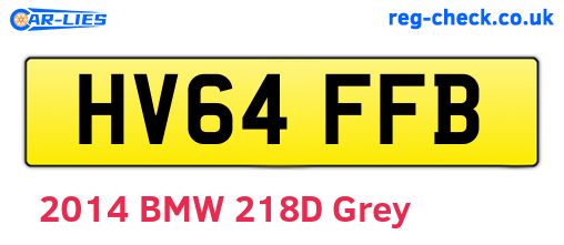 HV64FFB are the vehicle registration plates.