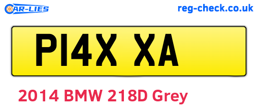 P14XXA are the vehicle registration plates.