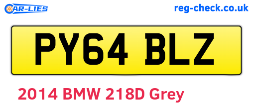 PY64BLZ are the vehicle registration plates.
