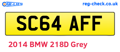 SC64AFF are the vehicle registration plates.