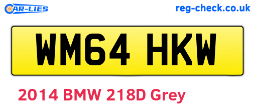 WM64HKW are the vehicle registration plates.