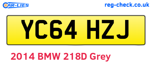 YC64HZJ are the vehicle registration plates.