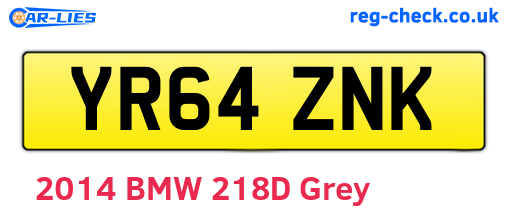 YR64ZNK are the vehicle registration plates.