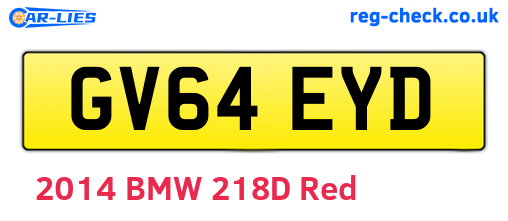 GV64EYD are the vehicle registration plates.
