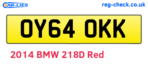 OY64OKK are the vehicle registration plates.