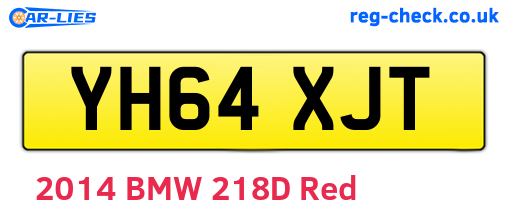 YH64XJT are the vehicle registration plates.