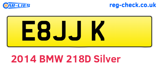 E8JJK are the vehicle registration plates.