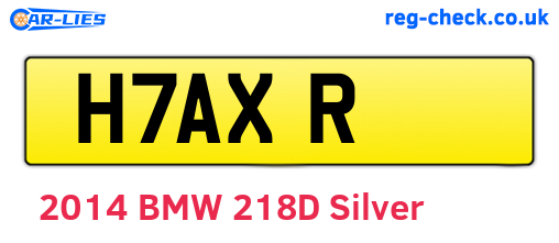 H7AXR are the vehicle registration plates.