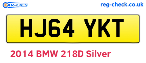 HJ64YKT are the vehicle registration plates.