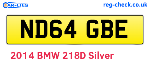 ND64GBE are the vehicle registration plates.