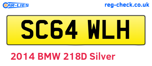 SC64WLH are the vehicle registration plates.
