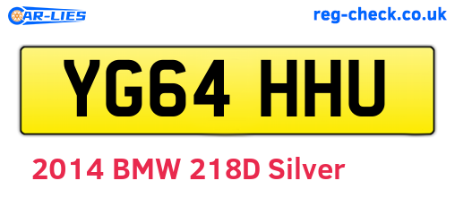 YG64HHU are the vehicle registration plates.