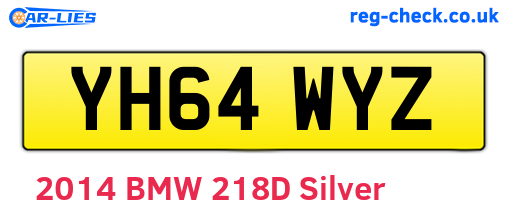 YH64WYZ are the vehicle registration plates.