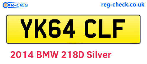 YK64CLF are the vehicle registration plates.