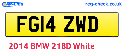 FG14ZWD are the vehicle registration plates.