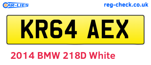 KR64AEX are the vehicle registration plates.