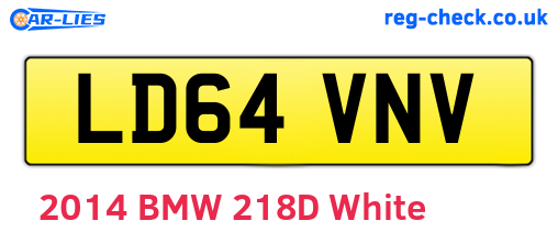 LD64VNV are the vehicle registration plates.