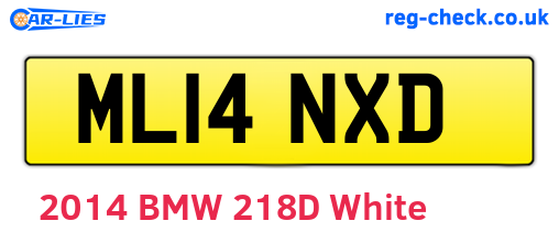 ML14NXD are the vehicle registration plates.