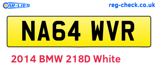 NA64WVR are the vehicle registration plates.