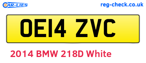 OE14ZVC are the vehicle registration plates.