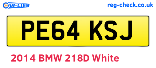 PE64KSJ are the vehicle registration plates.