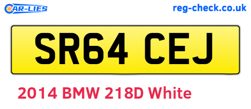 SR64CEJ are the vehicle registration plates.