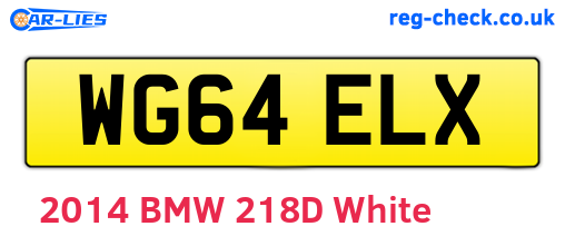 WG64ELX are the vehicle registration plates.