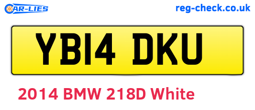 YB14DKU are the vehicle registration plates.