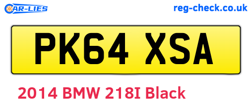 PK64XSA are the vehicle registration plates.