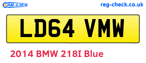 LD64VMW are the vehicle registration plates.
