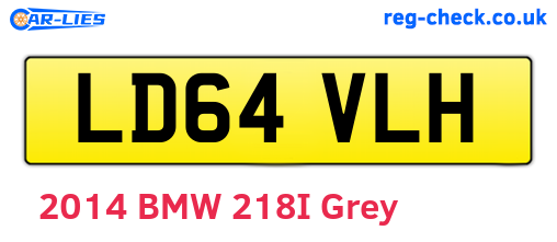 LD64VLH are the vehicle registration plates.