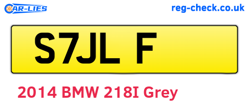 S7JLF are the vehicle registration plates.