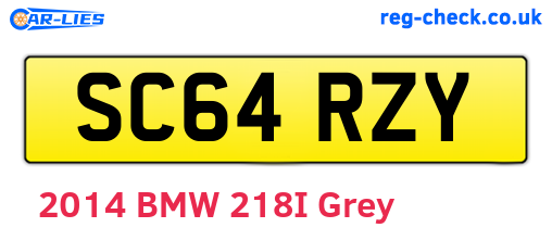 SC64RZY are the vehicle registration plates.
