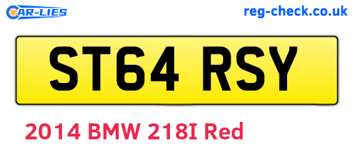 ST64RSY are the vehicle registration plates.